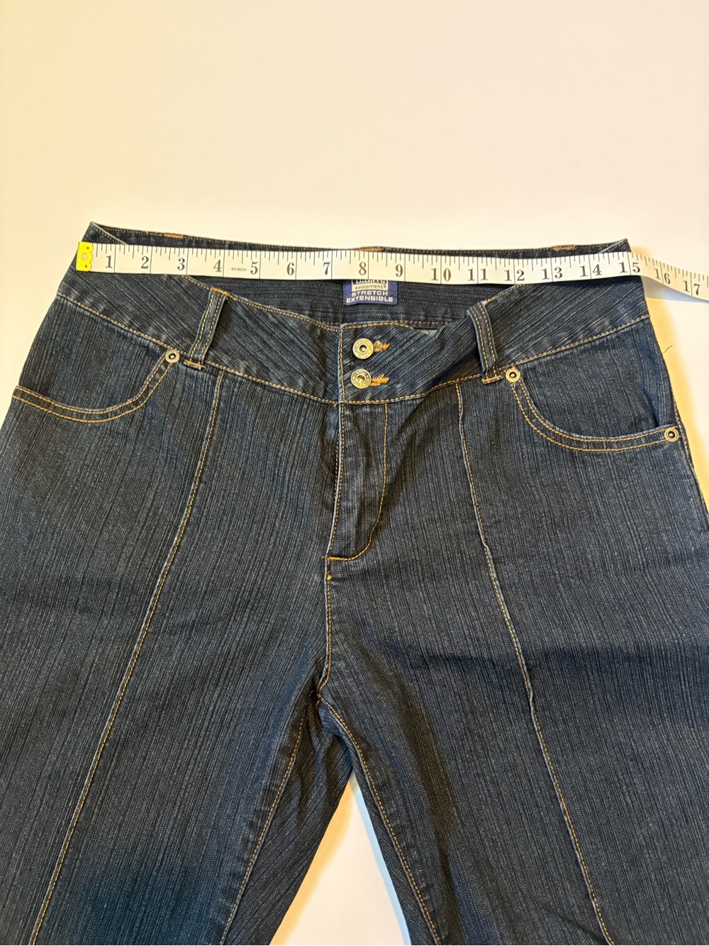 VTG B.U.M. Equipment Dark Wash Seam Jeans with light flare, women’s Sz 10. - Picture 7 of 12